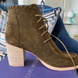 Stuart Weitzman Suede Tie Up Boots
